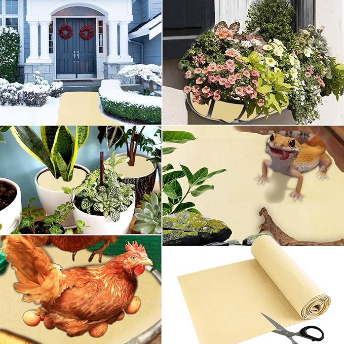 12x80 Inch Fabric Planter Liner Roll Non Woven Plant Felt Liner Roll Beige Coco Liners Roll Alternative Coconut Basket Liner Roll Replacement Easy to Cut for Planter Hanging Flower Basket Window Box