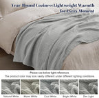 PHF 100% Cotton Muslin Throw XL Blanket Large 50" x 70", 4-Layer Lightweight Gauze Throw, Breathable Cloud-Soft Minimalist Blanket for Bed, Couch, Camping & Baby, Light Grey, Ideal Gift