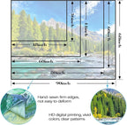 Accnicc Nature Forest Mountain Tapestry Green Pine Tree Wall Tapestry for Bedroom Aesthetic Woods Flowing River Landscape Small Tapestries Wall Hanging for Dorm Living Room Decor 60 x 44 Inch