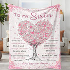 Aipon Sister Gifts Blanket, Sisters Birthday Gifts for Sister, to My Sister Blanket 68"x 90", Big Sister Gift for Sister Wedding Graduation, Sister Blankets from Sister Adult Best Sister Ever Gifts