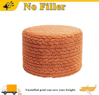 Asuprui 20x14 Inch Unstuffed Ottoman Pouf Cover – Lightweight Foot Rest, Floor Bean Bag Chair, Storage Pouf for Living Room, Bedroom & Balcony (Filler Not Included) (Orange)