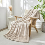 lifein Throw Blanket for Couch-Beige Boho Throw Blanket, Tan Soft Fleece Plush Lightweight Blankets&Throws for Spring, Fuzzy Camel Blankets for Livingroom Bed Sofa Chair (60x80,Taupe/Khaki)