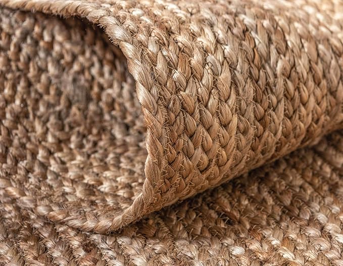 Unique Loom Braided Jute Collection Classic Quality Made Natural Hand Woven Area Rug (12' 2 x 16' 0 Rectangular, Natural)