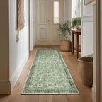 2'x6' Washable Runner Rug Utral Soft Lightweight Vintage Boho Distressed Non-Slip Backing,Low Pile Stain Resistant Farmhouse Rug for High-Traffic Hallway, Kitchen & Laundry