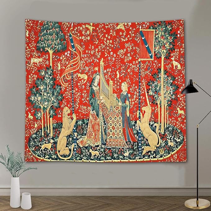 FEASRT Animal Tapestry European Royal Princess Tapestrys Medieval Bohemian Mandala Tapestry, 60x51 Inches Soft Flannelette, for Bedroom Living Room Dorm