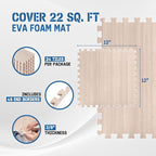 Yes4All EVA Interlocking Mats, Puzzle Floor Tiles, Foam Floor Padding with Border for Furniture, Home Space, Living Room, Garage 11,22,32 SQFT