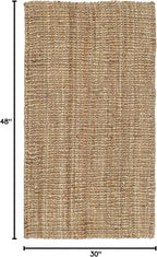 SAFAVIEH Natural Fiber Collection Area Rug - 2'6" x 4', Natural Brown, Handmade Jute, Farmhouse Style, Chunky Textured Thick Pile (NF447A)