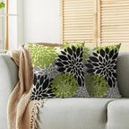 Black Lime Green Pillow Covers 20X20 Inch Set of 2, Spring Summer Floral Dahlia Flower Cream Decorative Throw Pillow Covers Outdoor Modern Farmhouse Cushion Case for Home Couch Sofa Bed Decor