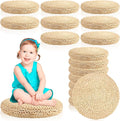 Barydat 8 Pcs Floor Cushions Round Large Pillow Seating Meditation Floor Pillow Boho Natural Woven Seat Cushion Japanese Tatami Cushion for Yoga Room Balcony Chair Pad, 15.75 Inch
