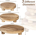 3 pcs Wooden Stool Display Stand, Round Plant Stand, Farmhouse Indoor Small Plant Stand Round Display Stand Wood-Flower Pot Supports Plant for Indoor Outdoor Home, GardenPatio Decorative