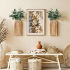 DREAMLOOM 2 Pack Wooden Wall Vases with Fake Plants, Wall Hanging Planters Boho Modern Farmhouse Indoor for Narrow Spaces Entryway Bathroom Home Office Decoration, Retro