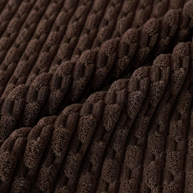 Set of 4 Dark Brown Decorative Throw Pillow Covers 18x18 Inch Corduroy Pillow Covers for Bed Couch Sofa Living Room Soft Square Cushion Cases