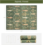 Washable Rugs 8x10 Area Rugs for Living Room,Bedroom,Dining Room- Large Ultra Soft Faux Wool Retro Carpet,Non Slip&Non-Shedding Low Pile Vintage Print Rug for Home Office Dorm-Grass Green