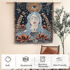 Snycler Boho Throw Blanket for Bed 50 * 60inch Woven Blanket Cotton Polyester Farmhouse Decor for Indoor Outdoor Sofa Bedroom Garden，All Season(Woman)