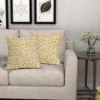 Yellow Floral Pillow Covers 20x20 Set of 2 Vintage Rustic Old Style Cute Small Flower Yellow Cream Print Decorative Outdoor Pillowcases Farmhouse Throw Cushion Case Decor for Couch Sofa Bed