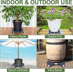 Plant Caddy Stand with 360° Wheels Adjustable 15-22 Inch Rolling Plant Stand Heavy Duty Large Plant Cart Dolly with Casters 440lbs Capacity for Large Planter, Garden Pot, Flower Pot, Blue, 1 Pack