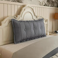 Johnear Large Headboard Pillow Cotton Linen Daybed Cushion Backrest Bolster Pillow Support Positioning Bed Sofa Rest Reading Pillow （Gray, 39 x 3 x 20 inches）