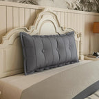 Johnear Large Headboard Pillow Cotton Linen Daybed Cushion Backrest Bolster Pillow Support Positioning Bed Sofa Rest Reading Pillow （Gray, 39 x 3 x 20 inches）