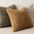 Foindtower Set of 2 Curly Teddy Wool Pillow Covers Decorative Boucle Textured Lumbar Throw Pillow Faux Fur Pillowcases Sheepskin Cushion Case for Sofa Bedroom Car 12"x20" Bronze