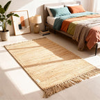 Hand Woven Jute Braided Rug, – Natural, Reversible Boho Entry Area Rugs for Kitchen, Living Room I Farmhouse Indoor Outdoor Decorative Floor Rug - (2 x 6)