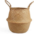 Woven Seagrass Belly Basket for Storage Plant Pot and Laundry, Picnic and Grocery Basket (Medium, Original)