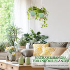 Hanging Planter for Indoor Plants 8 Inch, 2 Pack Self Watering Hanging Baskets for Plants, Hanging Flower Pots with Drainage Hole & 2 Kinds of Plant Hangers for Garden Home Decor (Green, 8 inch)
