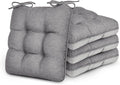 Love's cabin Memory Foam Chair Cushions Set of 4, 19"x19"x3.5" Indoor & Outdoor Seat Pads for Dining, Kitchen, Office, Patio Chairs - Grey