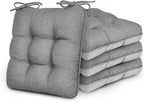 Love's cabin Memory Foam Chair Cushions Set of 4, 19"x19"x3.5" Indoor & Outdoor Seat Pads for Dining, Kitchen, Office, Patio Chairs - Grey