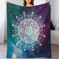 Hippie Mandala Throw Blanket Bohemian Galaxy Space Indian Medallion Trippy Aesthetical Blanket for Sofa Bed Couch Chair Or Dorm 30"x40"
