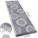 LuxStep Kitchen Mat Waterproof Kitchen Rugs for Floor Cushioned Anti-Fatigue Mat Non-Slip Standing Desk Mat Comfort Floor Mats for House Sink Office 24" x 70"-4/5 Inch Grey
