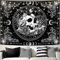 Aipon Black and White Skeleton Tapestry Bedroom Skull Mushroom Tapestries Hippie Nature Plants Floral Flower Aesthetic Tapestry Wall Hanging for Living Room Dorm (Black, 90'' × 68'')