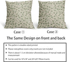 Sage Green Floral Pillow Covers 18x18 Set of 2 Spring Vintage Rustic Old Style Cute Flower Green Cream Print Decorative Outdoor Pillowcases Farmhouse Throw Cushion Case Decor for Couch Sofa Bed