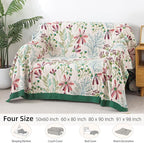 Boho Throw Blanket for Bed, 100% Pure Cotton Ultra Soft Rustic Quilt, Farmhouse Decor Bed Blankets, All Season Rustic Throw for Sofa Couch Chair(80"x 90", Boho Floral)