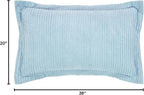 Better Trends Jullian Collection is Super Soft and Light Weight in Bold Stripes Design 100% Cotton Tufted Unique Luxurious Machine Washable Tumble Dry, King Sham, Blue