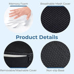 5 STARS UNITED Donut Pillow Hemorrhoid Tailbone Cushion – Large Chair Pad for Pain Relief – Coccyx, Prostate, Sciatica, Pelvic Floor, Pressure Sores, Pregnancy, Postpartum Recovery, Arctic Black