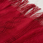 BATTILO HOME Red Throw Blanket for Couch, Soft Decorative Knitted Throw Blanket, Sofa Lightweight Burgundy Throw, 50x60 inches