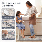 Collive Farmhouse Anti Fatigue Kitchen Mat, Cushioned Kitchen Rug Sets of 2 Waterproof Non Slip Kitchen Floor Mats Ergonomic Comfort Standing Mat for Laundry, Office, Sink, Desk, Blue/Multi
