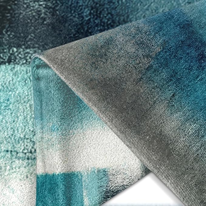 Britimes Throw Pillow Covers Modern Home Art Decor, 18 x 18 Inches Set of 2 Pillow Cases Decorative, Abstract Oil Painting Pillowcases for Bedroom, Living Room, Teal Peacock Blue