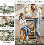 Collive Anti Fatigue Mats for Kitchen Floor, Comfort Non Slip Kitchen Floor Mats Cushioned Standing Desk Mat for Office, Laundry, Sink, 17”x47” Green Waterproof Kitchen Rugs