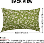 Lime Green Pillow Covers 12x20 Set of 2 Vintage Floral Rustic Old Style Cute Flower Print Rectangle Decorative Outdoor Pillowcases Seasonal Farmhouse Throw Cushion Case Couch Sofa Bed Decor