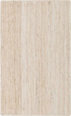 Unique Loom Braided Jute Collection Area Rug - Dhaka (3' 3" x 5' 1" Rectangle, White)