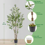 6ft (71”) Artificial Olive Tree, Tall Fake Olive Plant with Basket, Faux Olive Silk Tree for Mordern Indoor Home Livingroom Office Floor Corner Décor