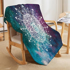 Hippie Mandala Throw Blanket Bohemian Galaxy Space Indian Medallion Trippy Aesthetical Blanket for Sofa Bed Couch Chair Or Dorm 30"x40"