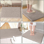 KMAT Kitchen Mat Cushioned Anti-Fatigue Waterproof Non-Slip Standing Mat Ergonomic Comfort Rug for Home,Office,Sink,Laundry,Desk 17.3" (W) x 28"(L),Khaki
