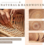 11.2" Large Wave Rattan Wicker Bread Basket, Natural Fruit Basket for Kitchen Counter, Hand Woven Food Baskets, Artisanal Bread Baskets for Serving, Fruit, Vegetable, Candy, Nuts, Keys, Wallets, Etc.