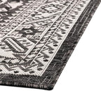 Rugs.com Outdoor Aztec Collection Rug – 10' x 13' Charcoal Gray Flatweave Rug Perfect for Living Rooms, Large Dining Rooms, Open Floorplans