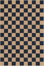 Lahome Colette Checkered Easy Jute Carpet, Washable Area Rug 6x9 Neutral Outdoor Patio Rug, Farmhouse Checkerboard Non Slip Non Shedding Floor Carpet for Dining Living Room Deck Sunroom