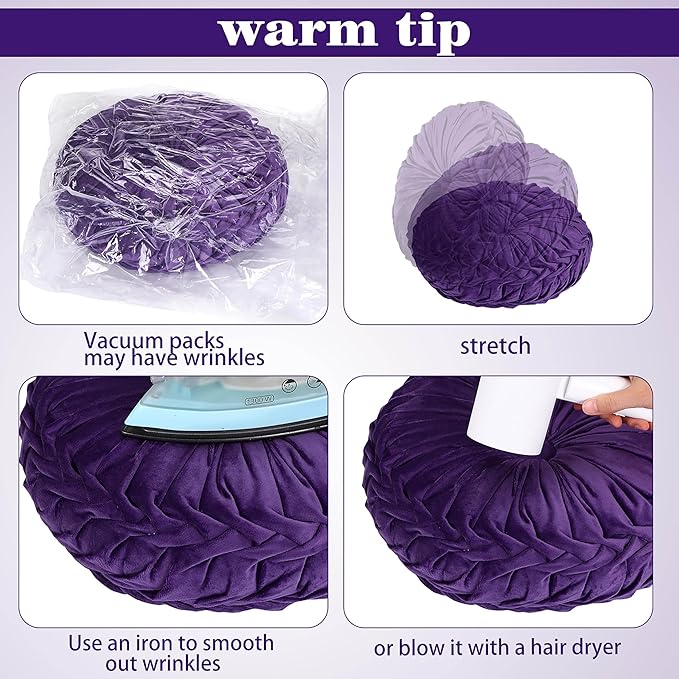 Yerliker 6 Pcs Floor Pillow Cushions 15inch Round Velvet Throw Pillows Colorful Flexible Cushions Alternative Pillows for Couch Chair Living Room Bedroom Home Office Decor(Halloween Color)