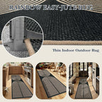 Lahome Enfys Modern Rainbow Kitchen Runner Rug, 2x8 Easy Jute Rug Runners for Hallways Entry Farmhouse Indoor Outdoor Carpet, Contemporary Washable Non Slip Runner for Laundry Room Porch