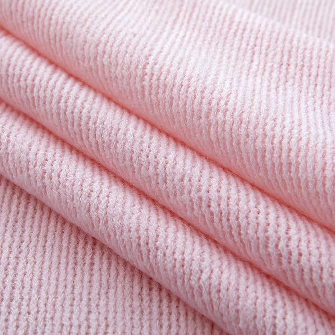 Vonty Pink Knitted Blanket with Tassels Fringe 50" x 60", Super Soft Knit Throw Blanket, Farmhouse Decorative Lightweight Blanket for Couch, Sofa, Bed